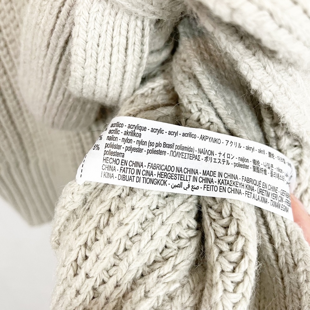 X Zara Gray Chunky Knit Tie Front Oversized Cardigan Sweater Blogger Favorite - Picture 6 of 7